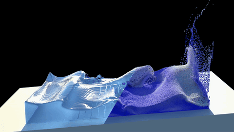 FLIP and APIC liquid simulation showcase