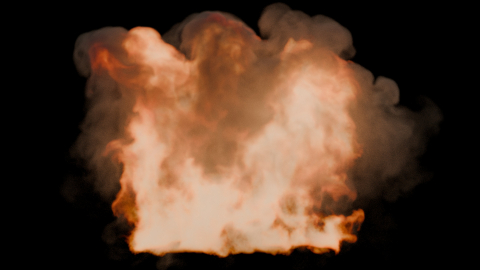 Realistic fireball with oxygen depletion and baroclinic edges